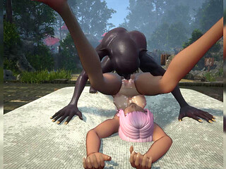 Gol Anime Pregnant Slave Gangbanged by Goblins in Bed