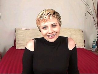 Cute bedmate's big tits action