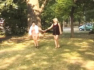 French lesbians enjoy some forest fun