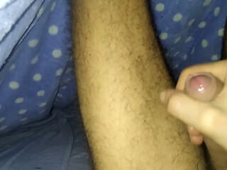 The Hairy Slut Woke up so Hot, He Emptyed His Big Cock Under the Sheets