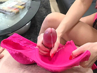 Amateur Wife CherryDream Gives Amazing Handjob After Titty Fucking - Huge Tits & Close Up Cumshot