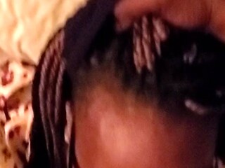 Ebony MILF gives the best facial blowjob