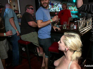 Hot Blonde Disgraced in Bar