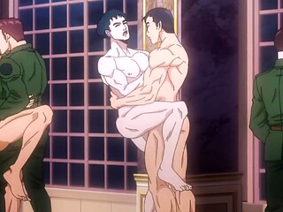 Bara dads rimmed and pounded in front of their army - Hentai