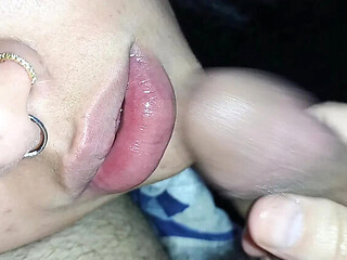 Covering Her Pretty Freaky Face With Thick Cum Loads
