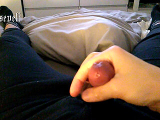 Late Night Wanking with a Cock Ring and a Lotta Lube