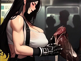 Tifa Gives Strangers Sneaky Handjobs On The Midgar Train