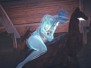 Furry Hentai Pokemon: Glaceon & Anubis the Dogboy - Big Titty Asian Babe