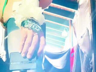 Hot trans Babe cintia414 takes huge black dildo