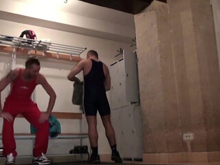 Sexy tatooboy fucked by Pedro at the sport locker room