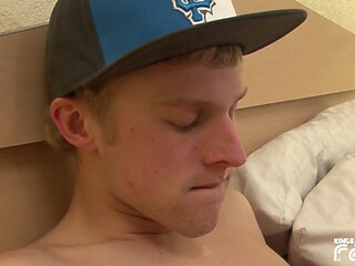 Handsome twink gets his big cock blowed by a guy with pierced nipples