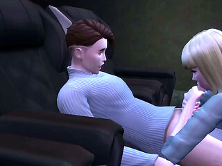 Casal n&atilde_o se segura e faz sexo no cinema. The Sims 4