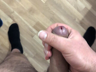 Milking my cock standing up