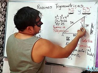 Asian teacher Azaghal shows her young student how to nail it in doggy style