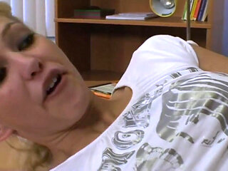 Hot young nasty blonde takes a mature cock