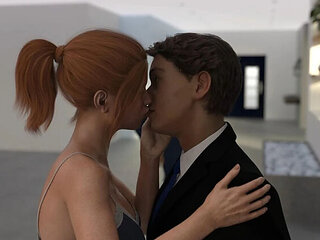 Stepbrother's Wife Jennifer Kisses John in Front of Alan - Full HD 3D Sex Scene