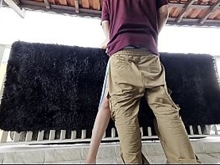 After party surprise leads to balcony creampie