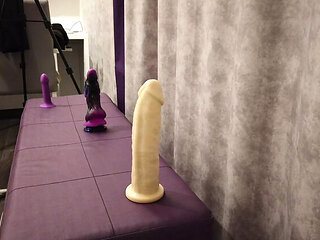 Hot French Amateur Mariaespino Rides Huge Dildo in Lyon Hotel Room - Solo Masturbation Orgasm