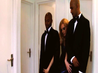 Cozy Friends Scene-3_busty Blonde MILF in Lingerie Enjoys a Double Facial in an Interracial Threesome