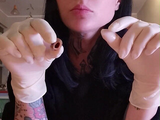 I'm Hungry Now Eating Salmon White Latex Gloves Goddesslolli