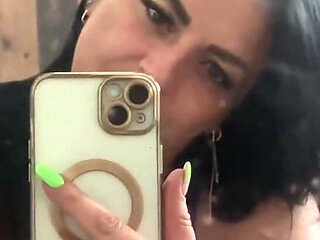 Blue Lace Mirror Tease with My Squirt-stained Mirror