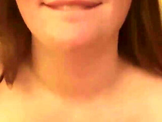 British 18-year-old sloppy blowjob & tit wank