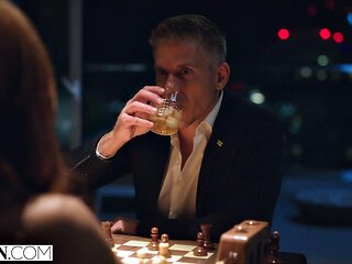 Vanna Bardots Brunette Blowjob in Chess Face-Sitting Fuck