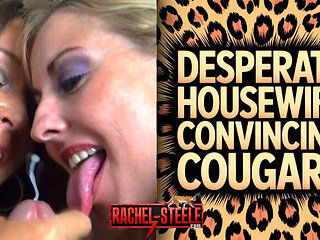Desperate MILF Housewife Seduced by Younger Man - Threesome with Cum in Mouth