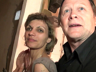 Mature slut gets convinced into fucking in both holes