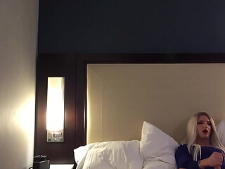 SUPER SEXY Blonde Sissy Removes Chastity Then Jerks Off