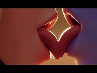 Mercy x Widowmaker lesbian kissing (Overwatch /AI generated)