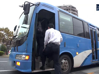 Crowded Bus Thrill. Husband Nearby, Tight Skirt Wife Feels a Bold Press and Quietly Guides It Closer in Risky Heat. - Part2