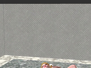 Cute Blond Girl Fingers Pussy & Masturbates with Cucumber 3D Cartoon Hentai