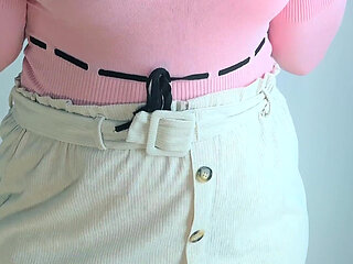 Wife with Big Breasts Plays in Front of the Camera