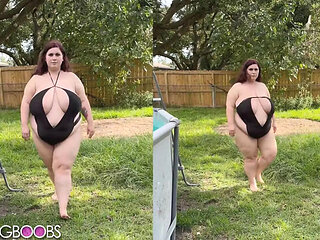 Amateur wife with big natural tits and curvy body in HD