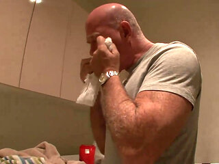 Skinny young brunette gets fucked hard by an old pig