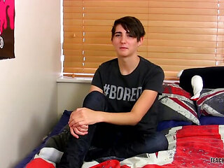 TeachTwinks: Twink Kyle Dickson Strokes His Own Throbbing Big Uncut Cock