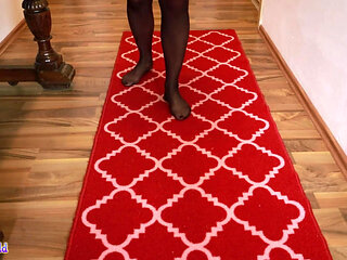 Asmr Nylon Walking on Carpet - Sheer Stockings Feet and Soft Footstep Sounds