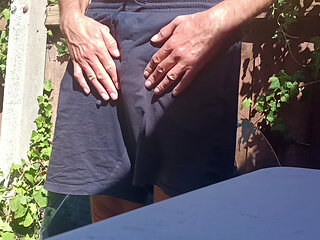 Masturbating Naked Outdoors, Big Cock Wanking, Edging, Cumming - Rockard Stepdaddy