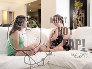 College lesbians share a horny kiss and explore each other's bodies