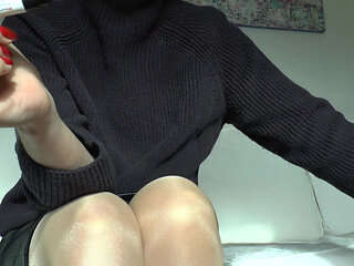 Slave Marking with Pen, Beautiful Red Fingernails, Lady Victoria Valente