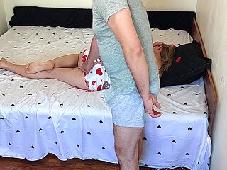 Stepdad Mistaken Stepdaughter with His Wife and Creampie Her Wet Pussy