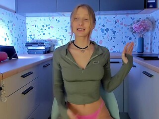 Girl plays with wet pussy and oiled boobs