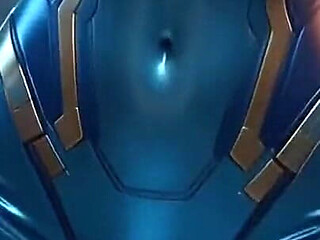 Samus Aran Zero Suit Tease - Open Zipper, Wet Suit and Chest Squeeze