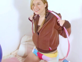 Monica-vera: Beautiful Petite Blonde Monica Vera Strips and Gets Hot on Camera