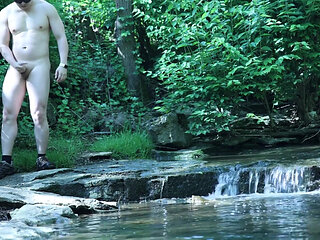 Flexing by the Waterfall, Trying to Sneak a Little Private Moment