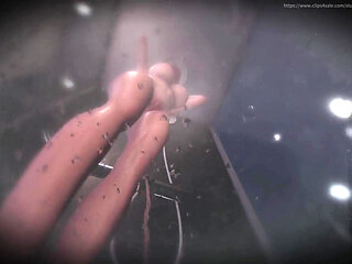 B029 Trapped in the Floor, the Slave Bathes the Queen. POV Objectification, Anal Licking, Foot Licking, and Vaginal Licking Rimm