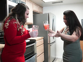 Oops! Let Me Clean You Up - Krystal Davis & AshleyAce69 Clean Each Other's Huge Natural Tits