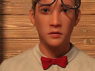 Sexbot Steph Route #2 - Animated Sex Game - the Mixed Hottie Gives a Blowjob by the Hot Tub