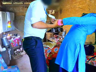 SEX IN  HUT.Desi village school girl tight pussy first time xxx video, desi hot beutiful school girl sex